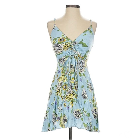 Free People Blue Floral Mini Dress - Picture 1 of 2